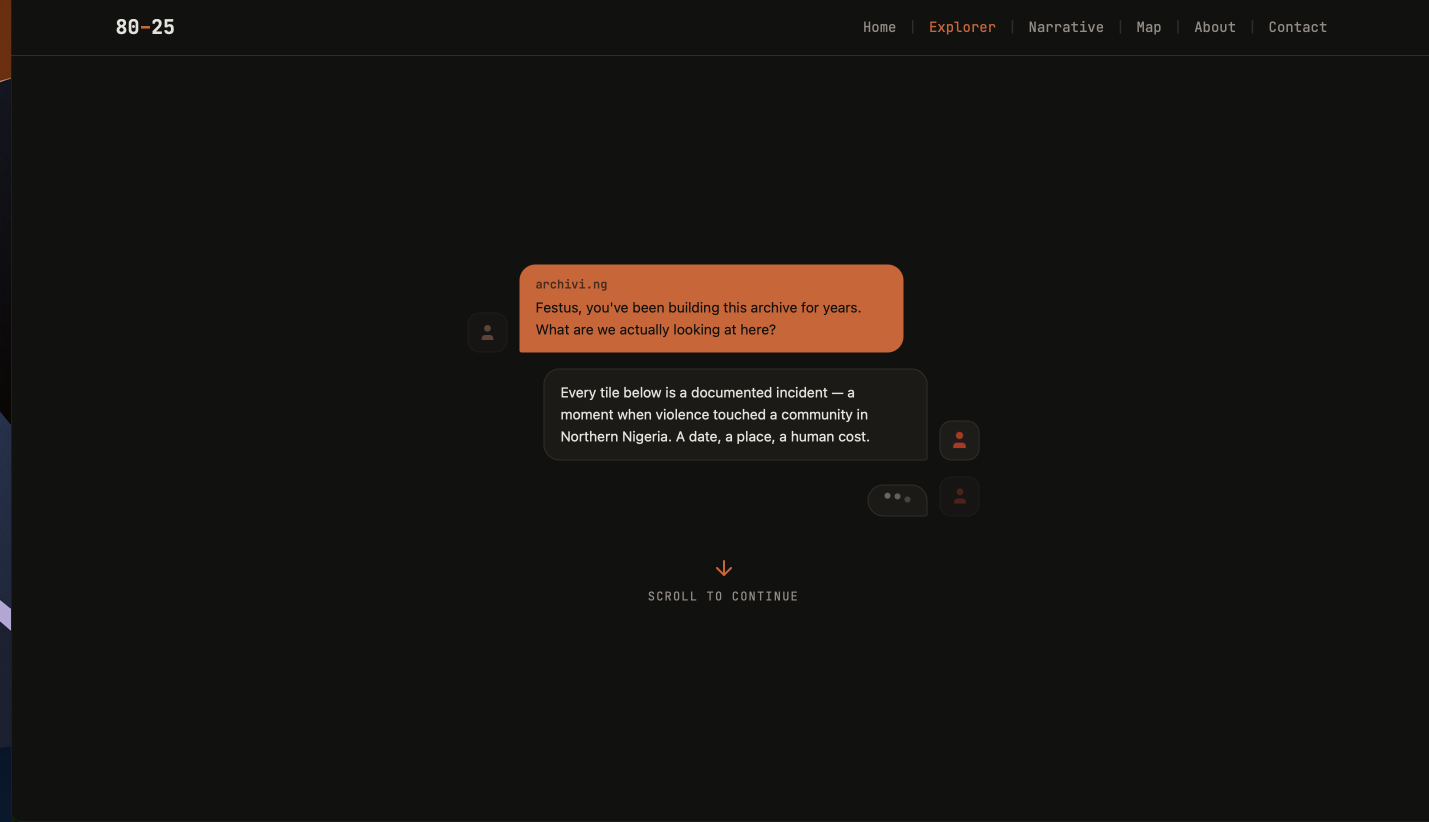 80-25 Digital Archive - Explorer conversation interface