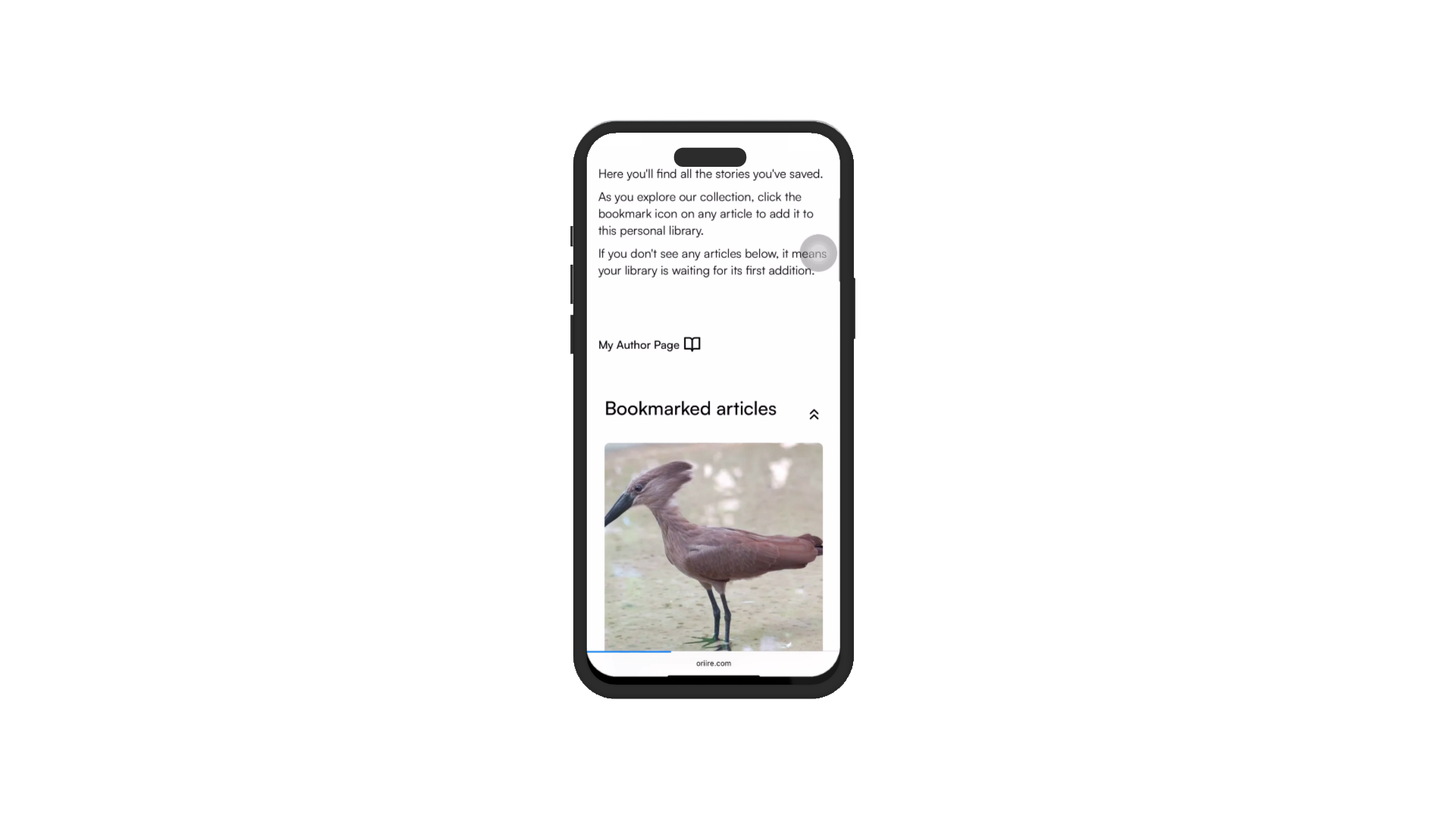Oriire platform mockup - content archive